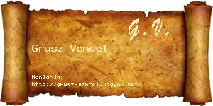 Grusz Vencel névjegykártya